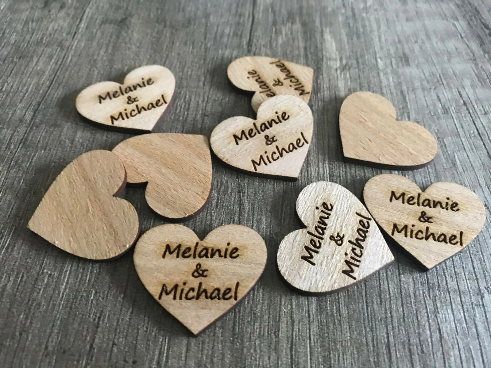 Holz Herz Name - einseitig
