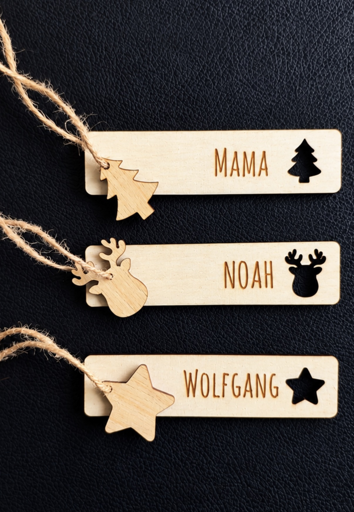 Geschenkanhänger 2 teilig Weihnachten Stern Baum Rentier
