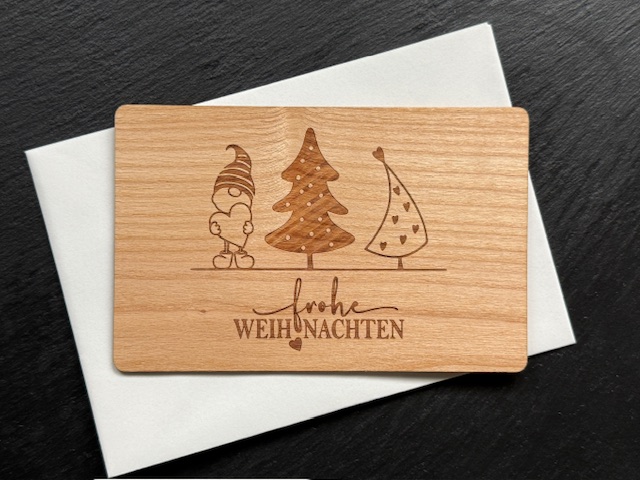 Frohe Weihnachten Wichtel und Bäume